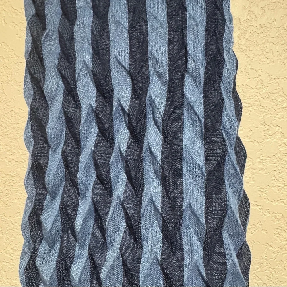 NWT Striped Blue Scarf with Fringe